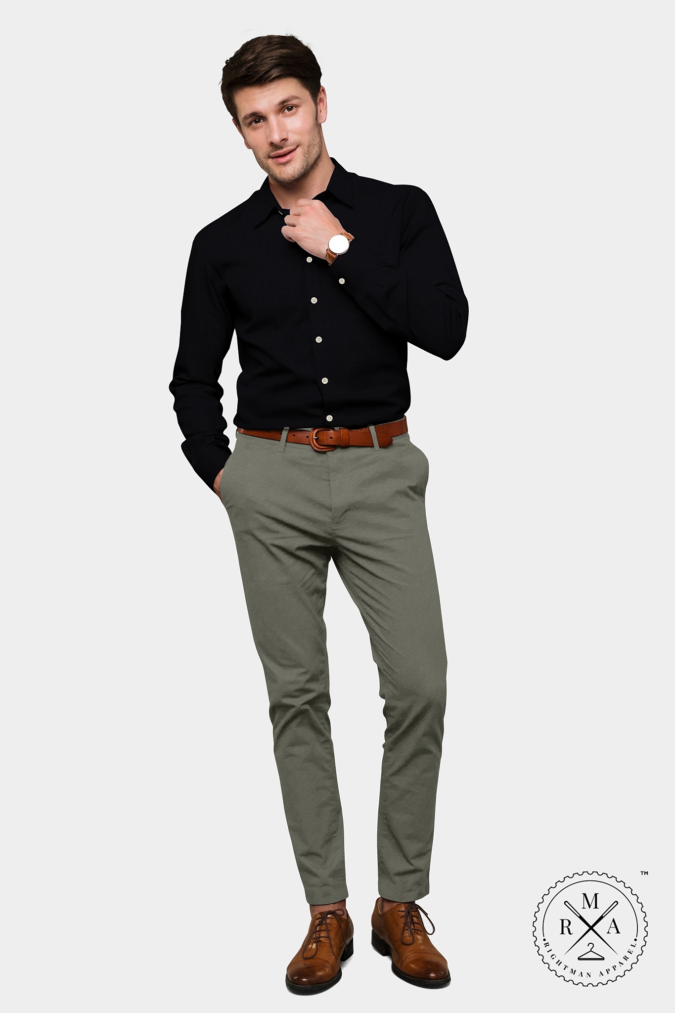 Black Textured Shirt SH275